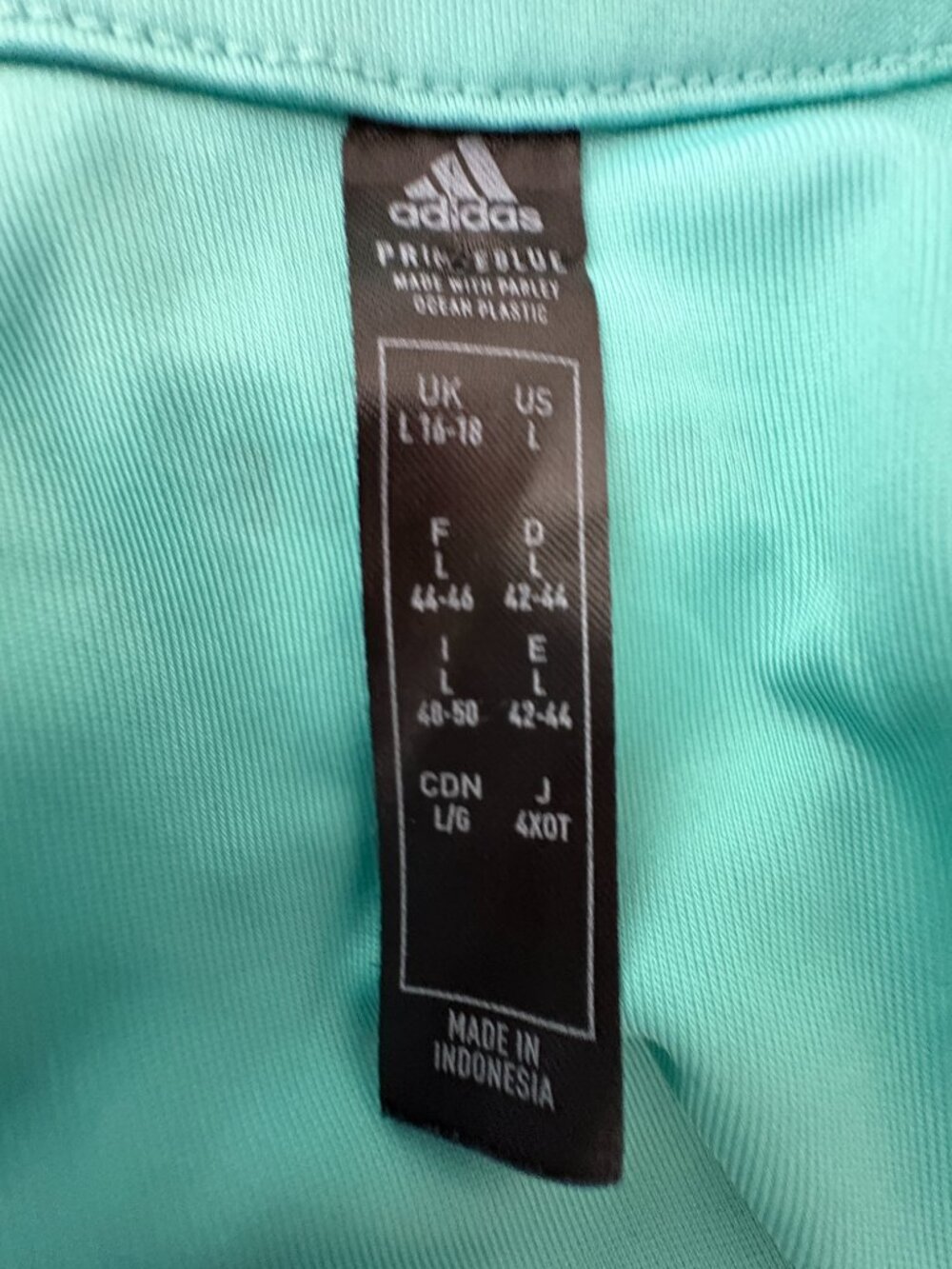 adidas Primeblue Parley Racerback Athletic Tank Top Aqua Teal Women’s L - Picture 5 of 7